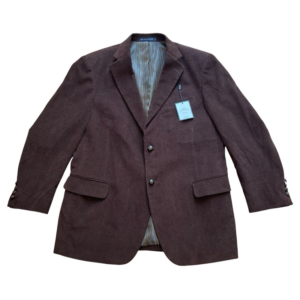 Dockers Mens 44R Brown Corduroy Blazer Sport Coat NWT 100% Cotton Jacket